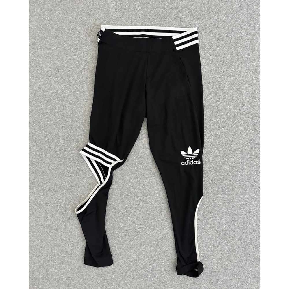 Adidas Originals x Rita Ora Leggings Womens Small Black White Trapeze Cut Out